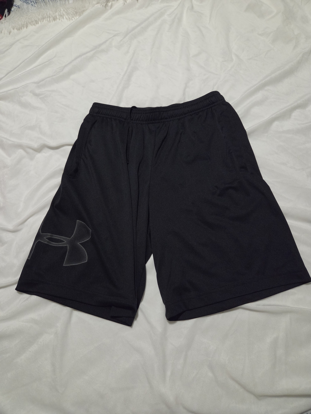 Under Armour Men’s Black Athletic Performance Shorts with Logo